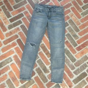 Mother distressed gray jeans